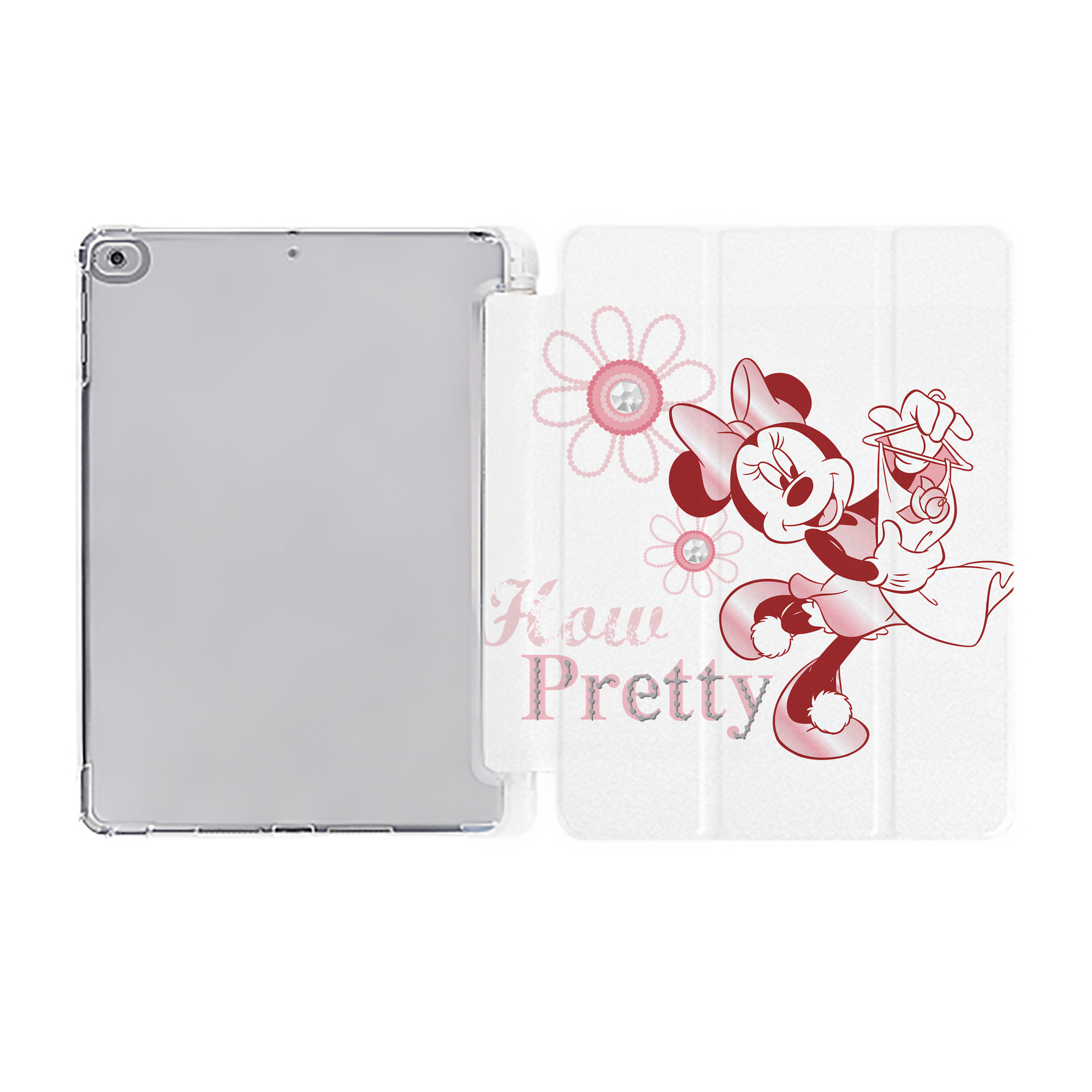 （画像用） ミッキーマウス Mickey Mouse IPad ケース ペン収納付き 三つ折りスタンド PUレザー×シリコン 対応機種9.5/10.5/10.9インチ